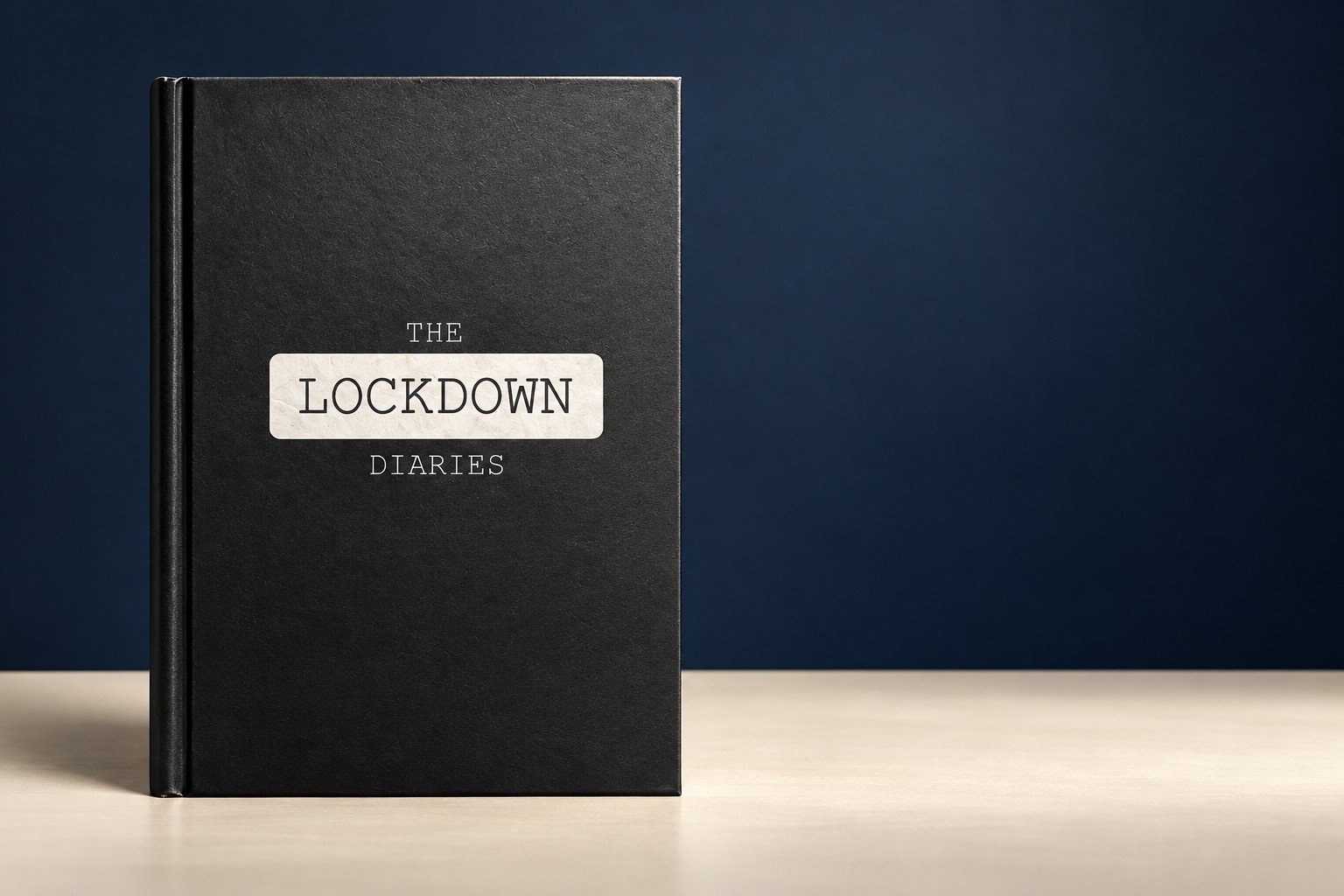The Lockdown Diaries book cover presented against a navy background